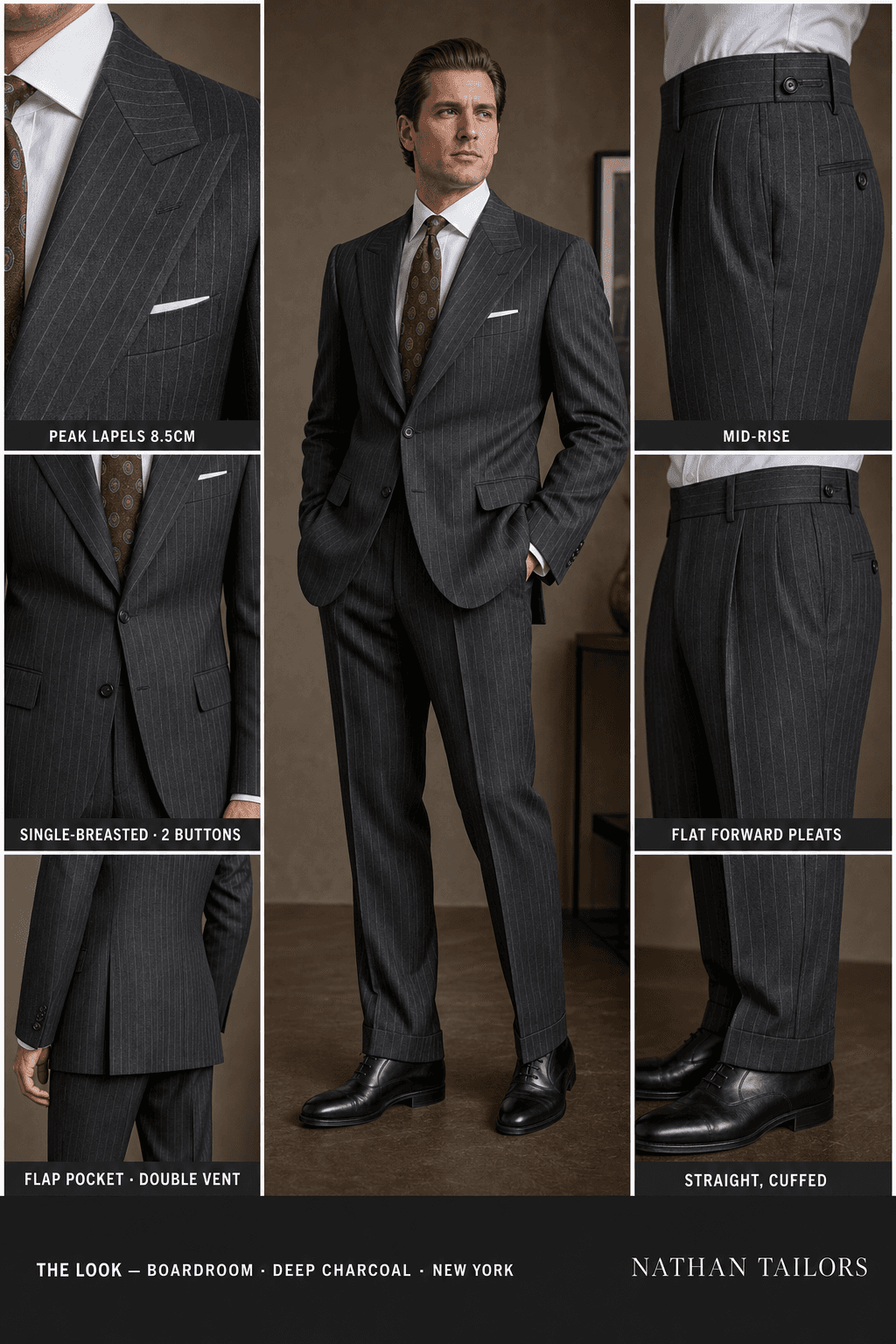 deep charcoal single-breasted online custom suit — RemoteSuit made-to-measure design