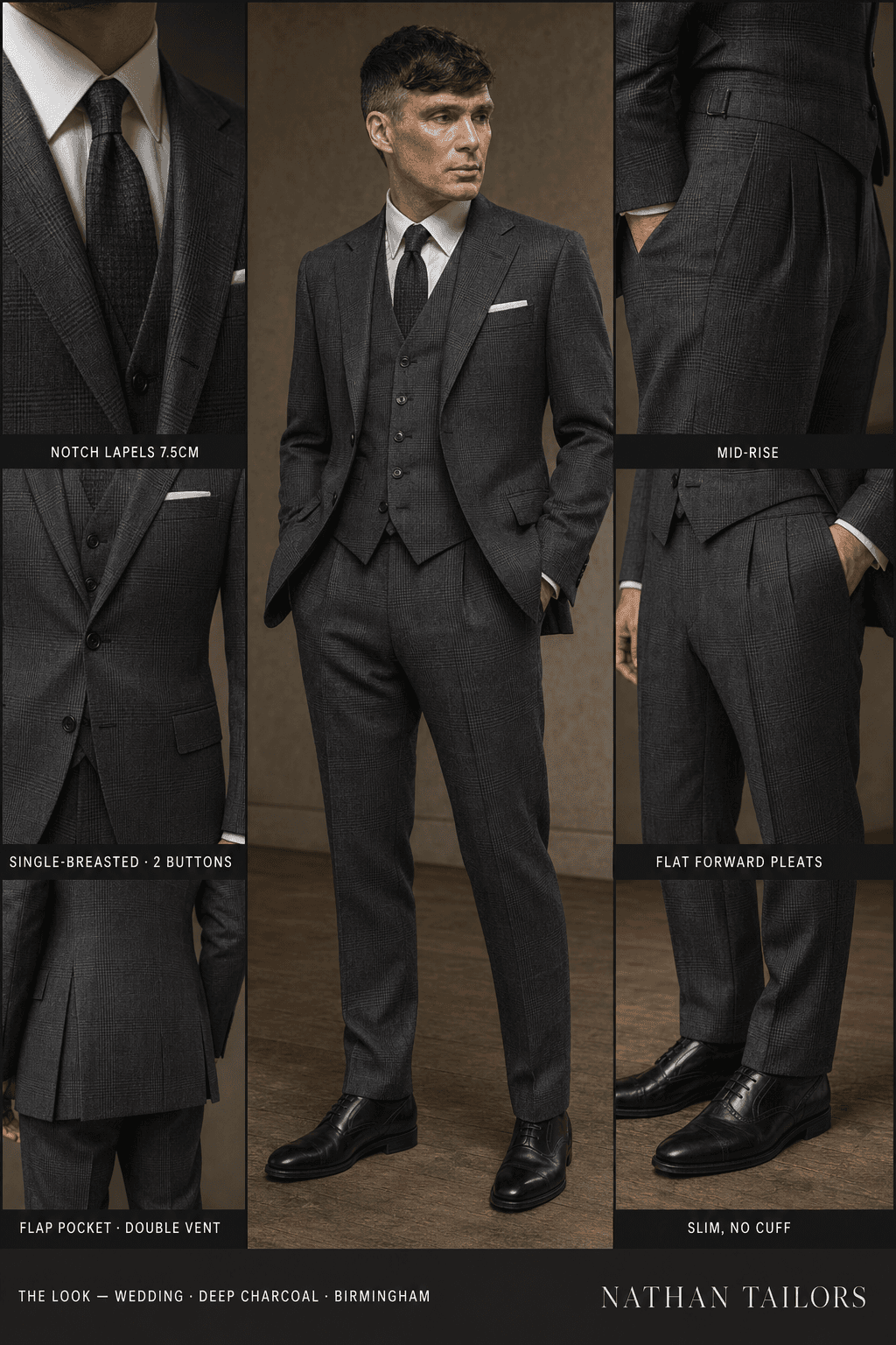 deep charcoal single-breasted online custom suit — designed at RemoteSuit, made to measure online