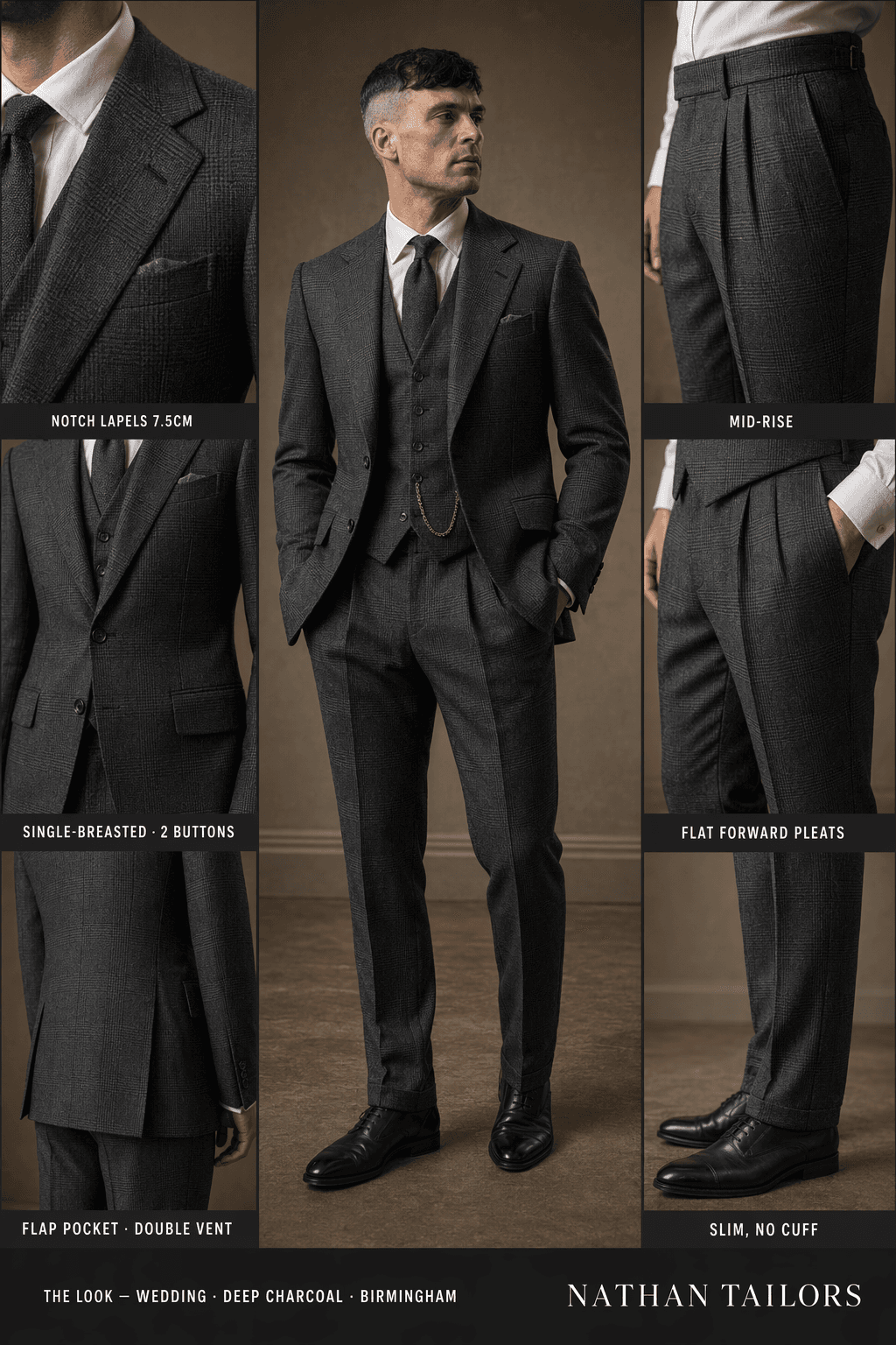 deep charcoal single-breasted online custom suit — designed at RemoteSuit, made to measure online