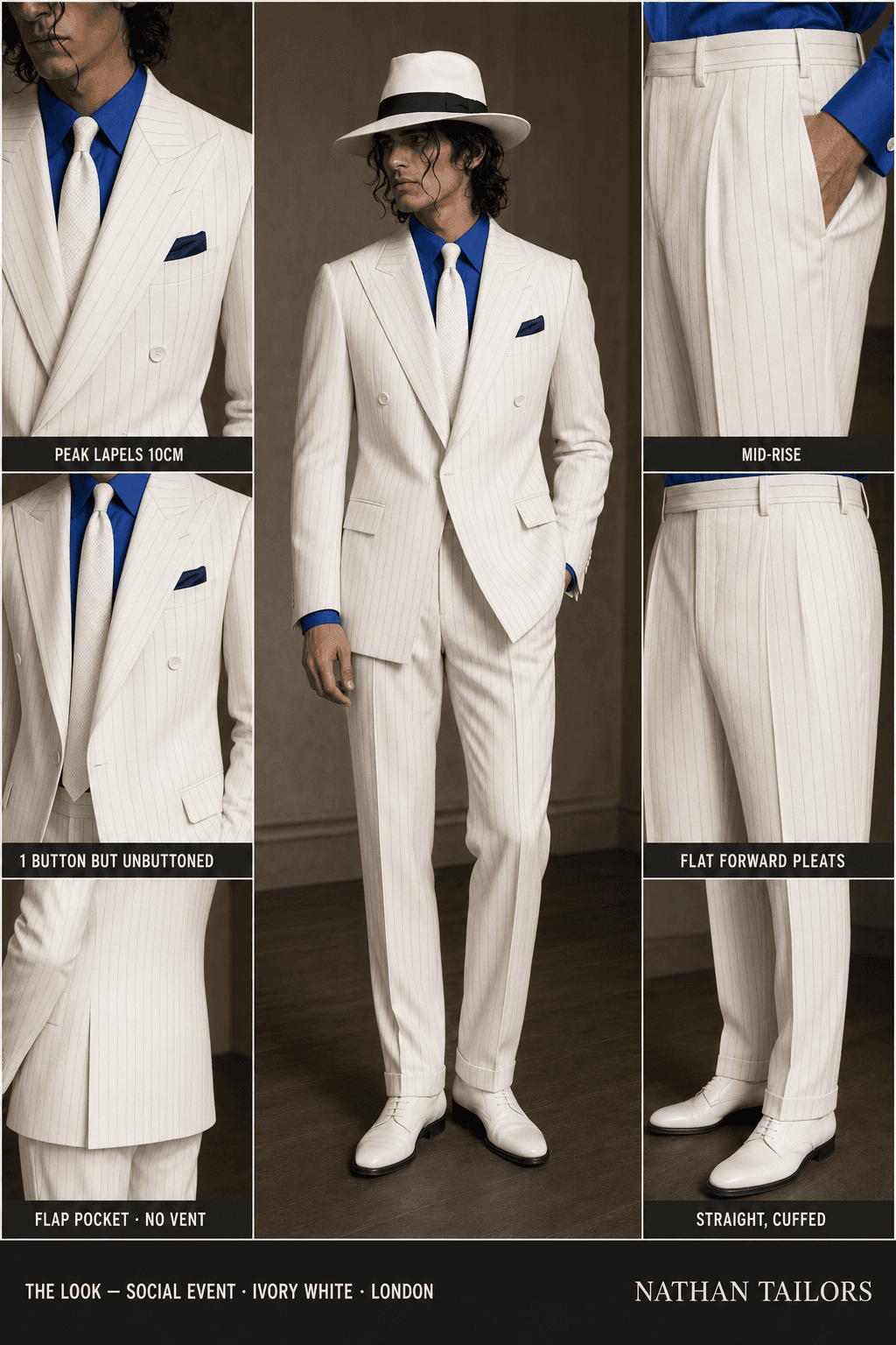 ivory white single-breasted online custom suit — designed at RemoteSuit, made to measure online