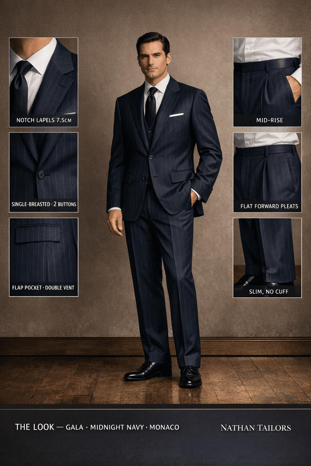 midnight navy single-breasted online custom suit — designed at RemoteSuit, made to measure online