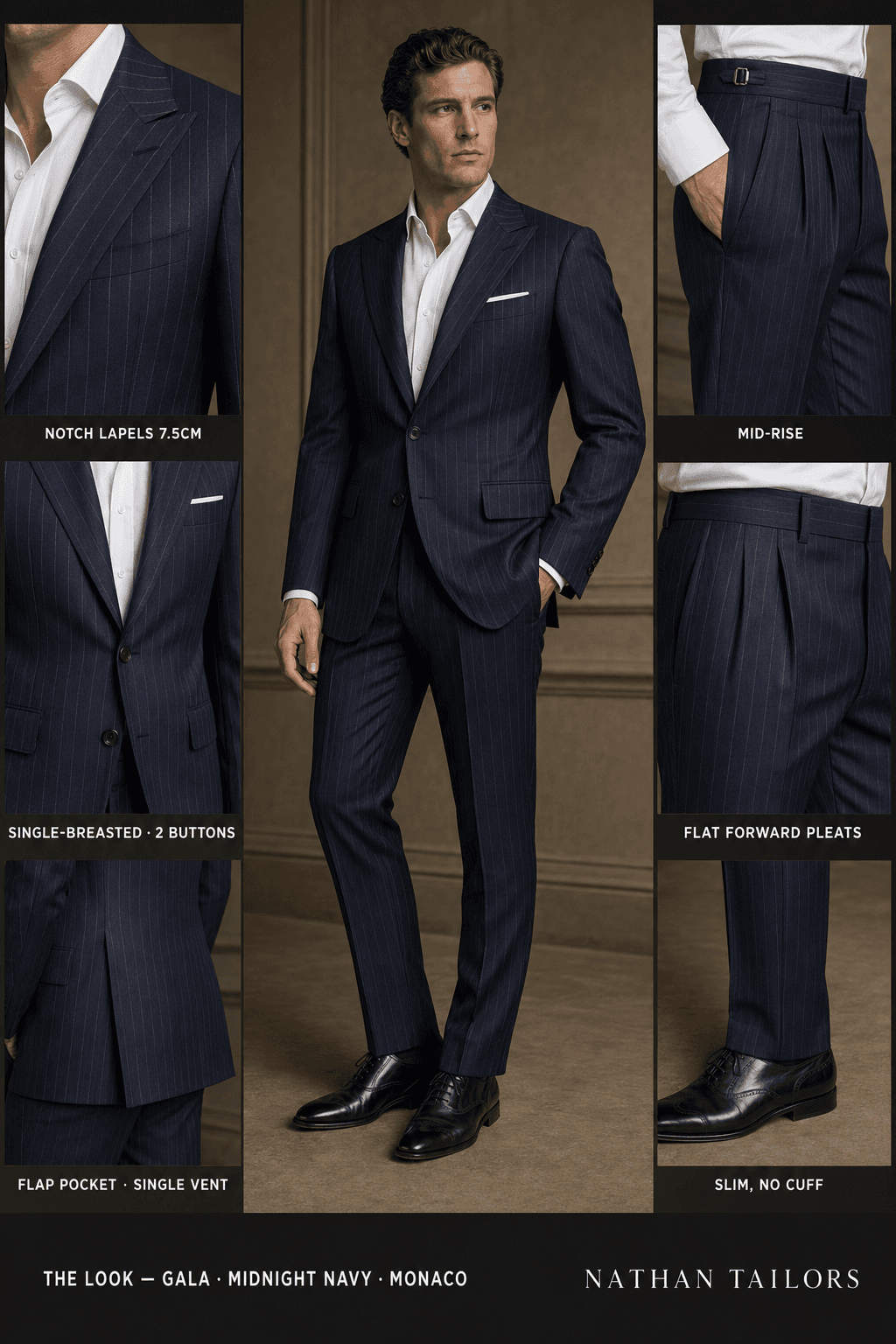 midnight navy single-breasted online custom suit — designed at RemoteSuit, made to measure online