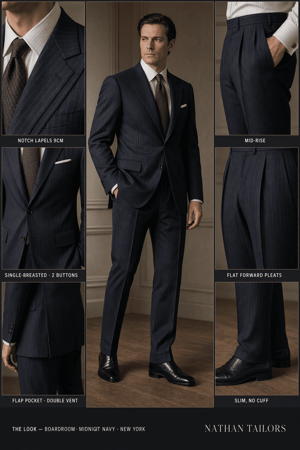 midnight navy single-breasted online custom suit — designed at RemoteSuit, made to measure online
