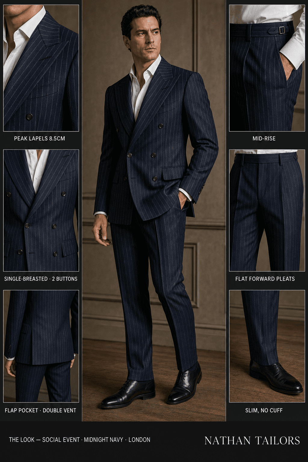 midnight navy single-breasted online custom suit — RemoteSuit made-to-measure design