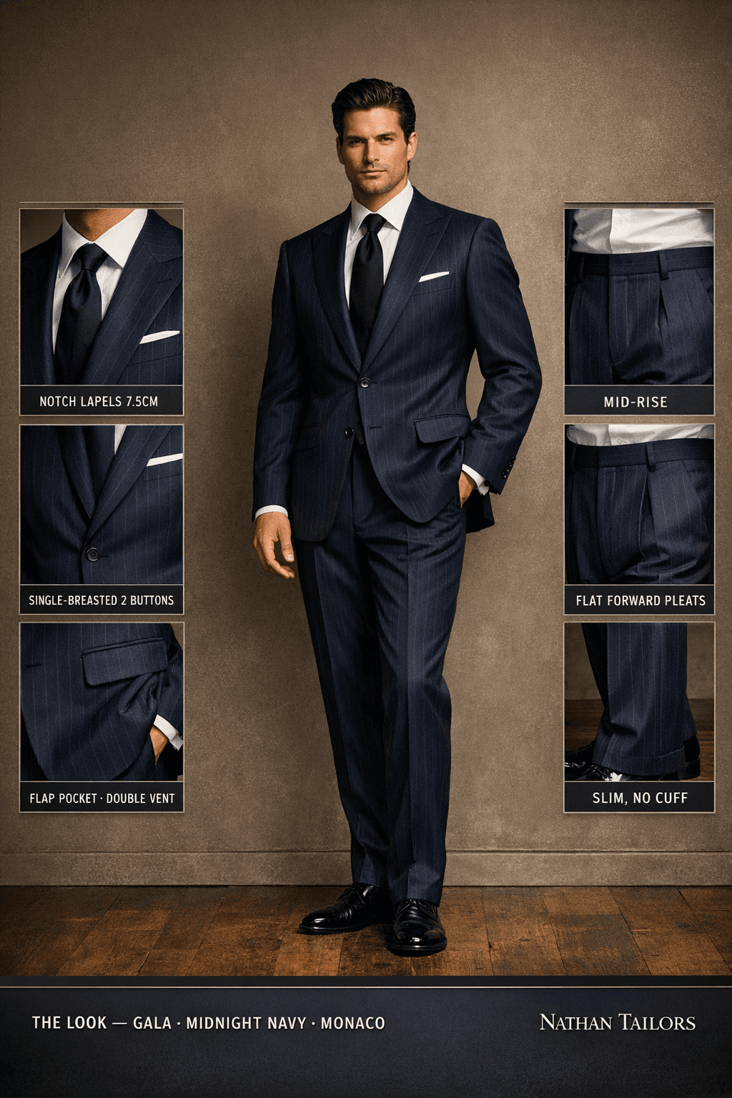 midnight navy single-breasted online custom suit — designed at RemoteSuit, made to measure online