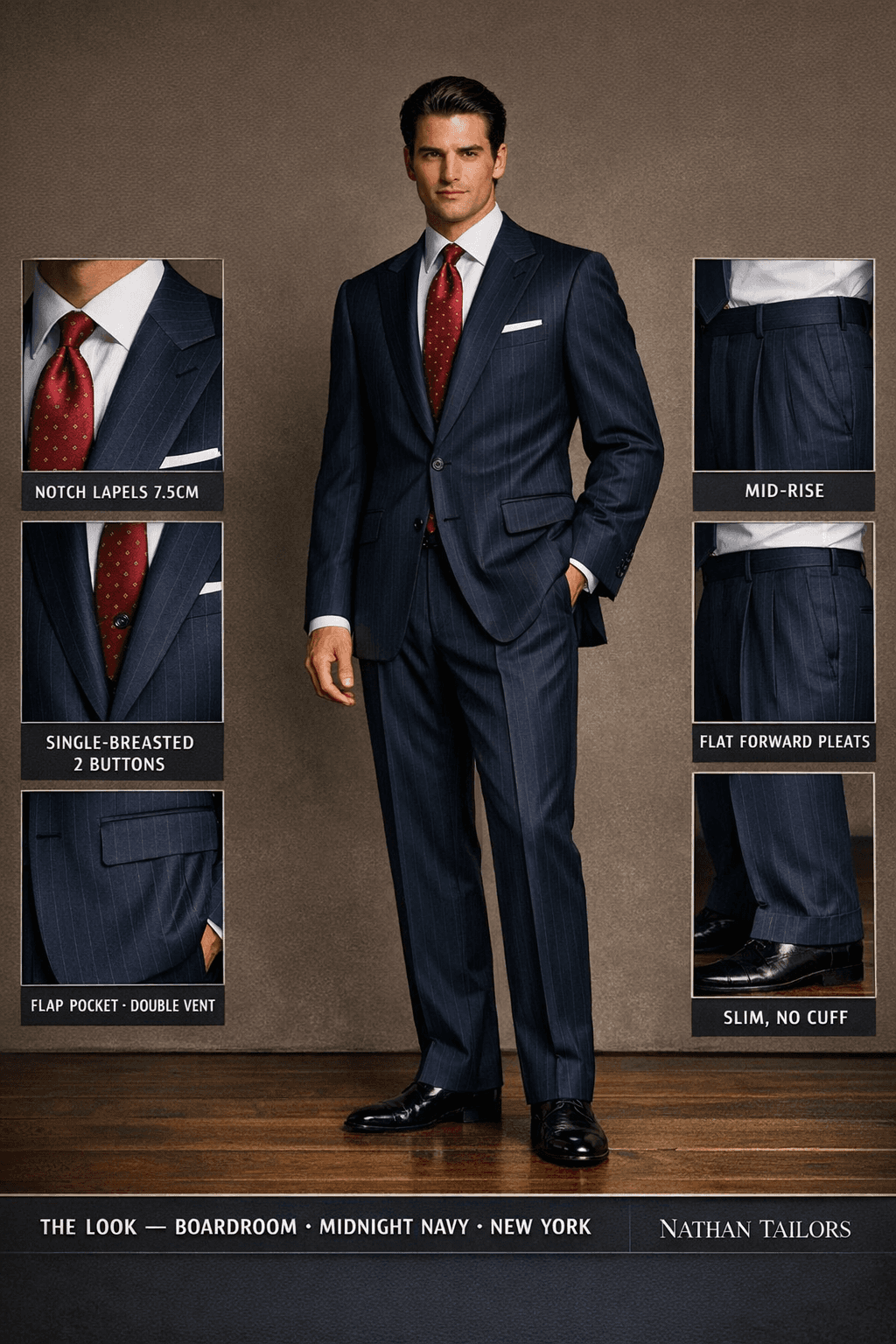 midnight navy single-breasted online custom suit — designed at RemoteSuit, made to measure online