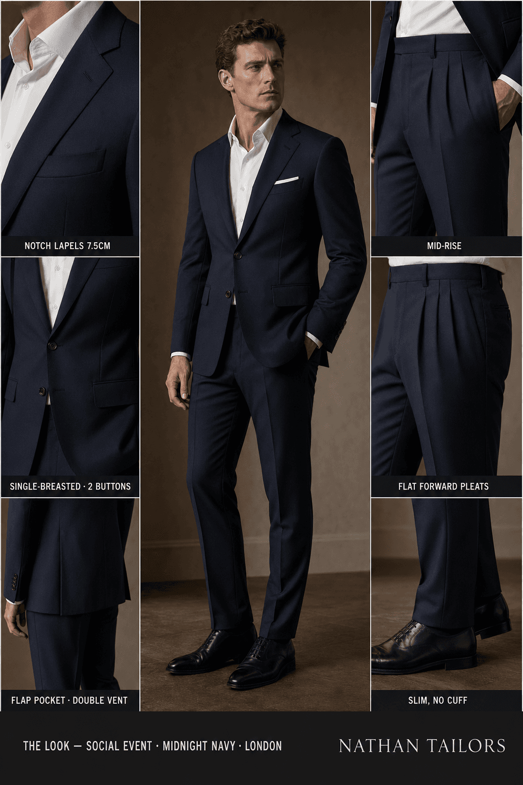 midnight navy single-breasted online custom suit — RemoteSuit made-to-measure design