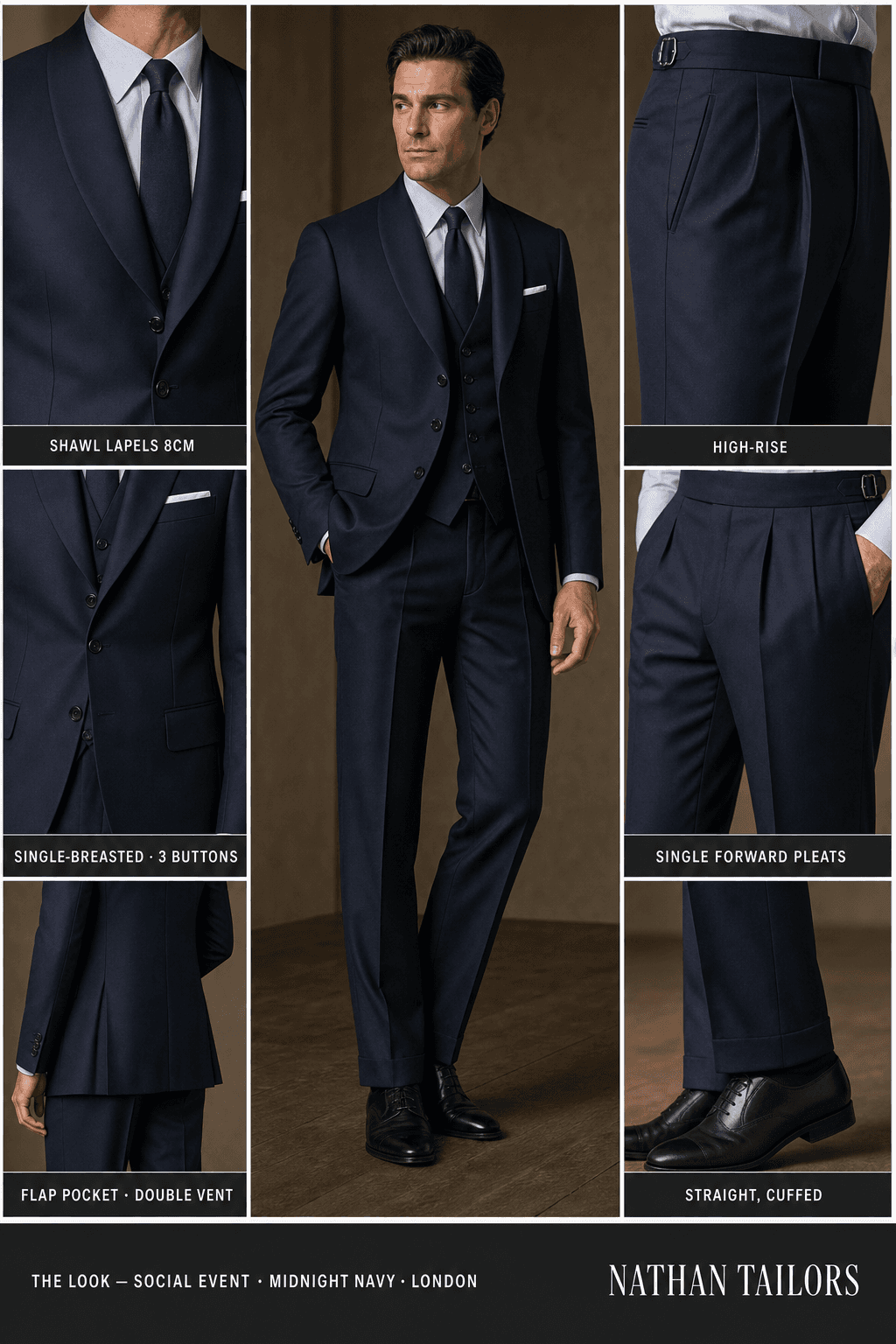 midnight navy single-breasted online custom suit — designed at RemoteSuit, made to measure online