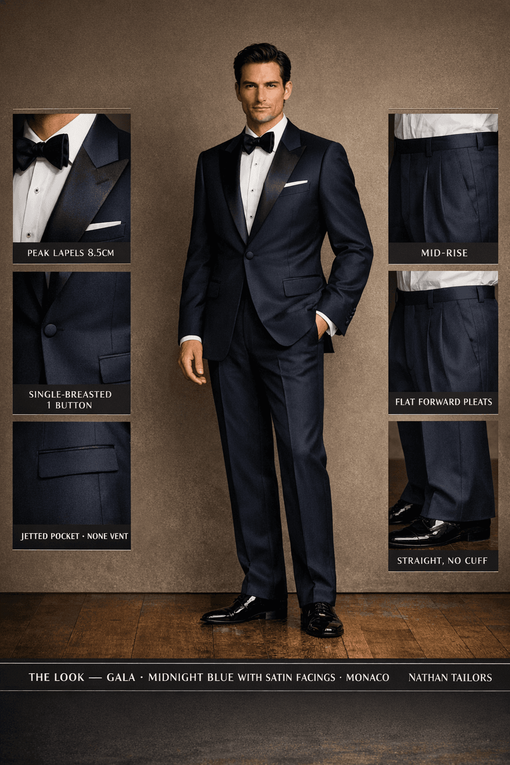 midnight blue with satin facings single-breasted online custom suit — designed at RemoteSuit, made to measure online