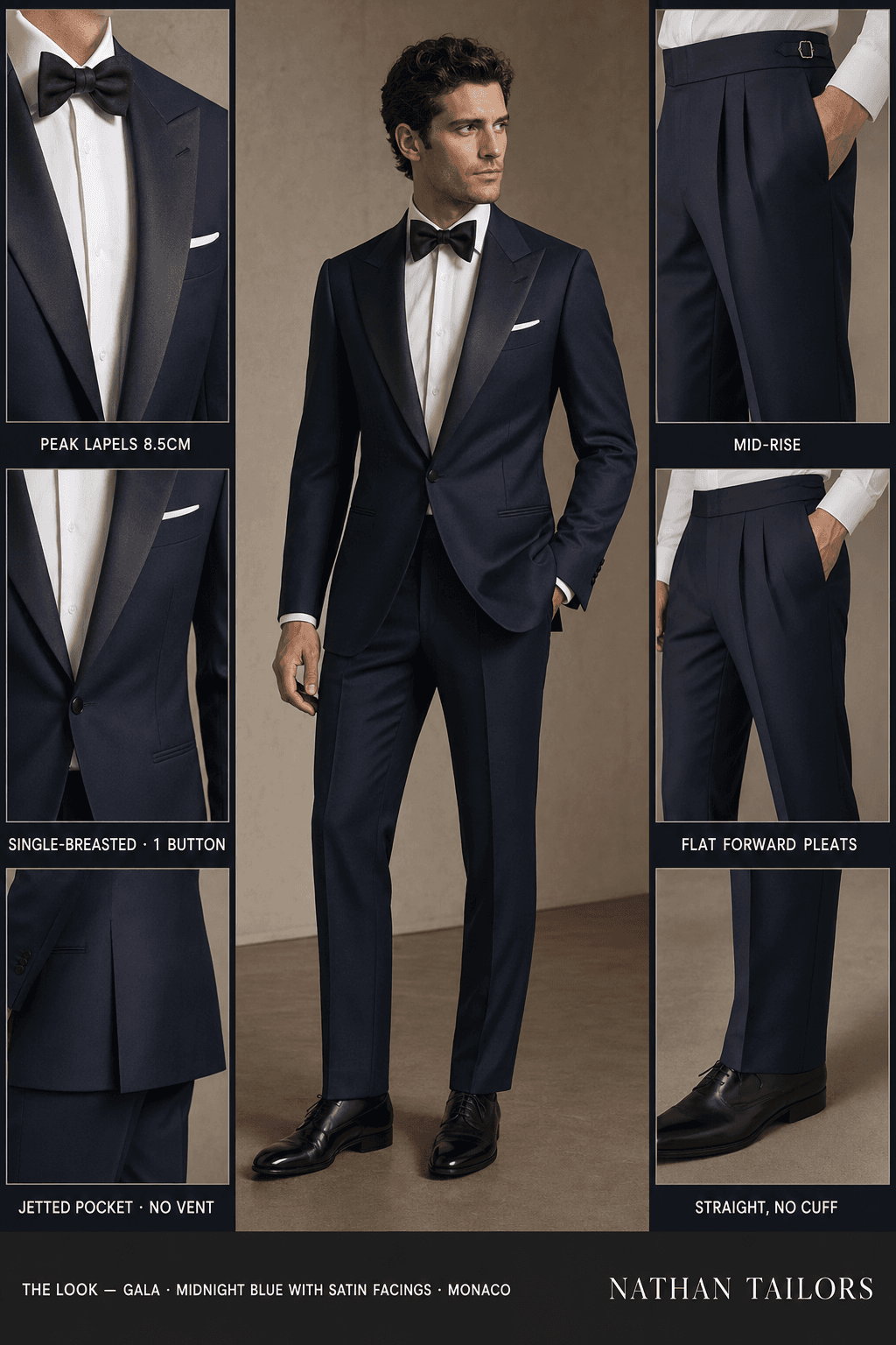 midnight blue with satin facings single-breasted online custom suit — designed at RemoteSuit, made to measure online