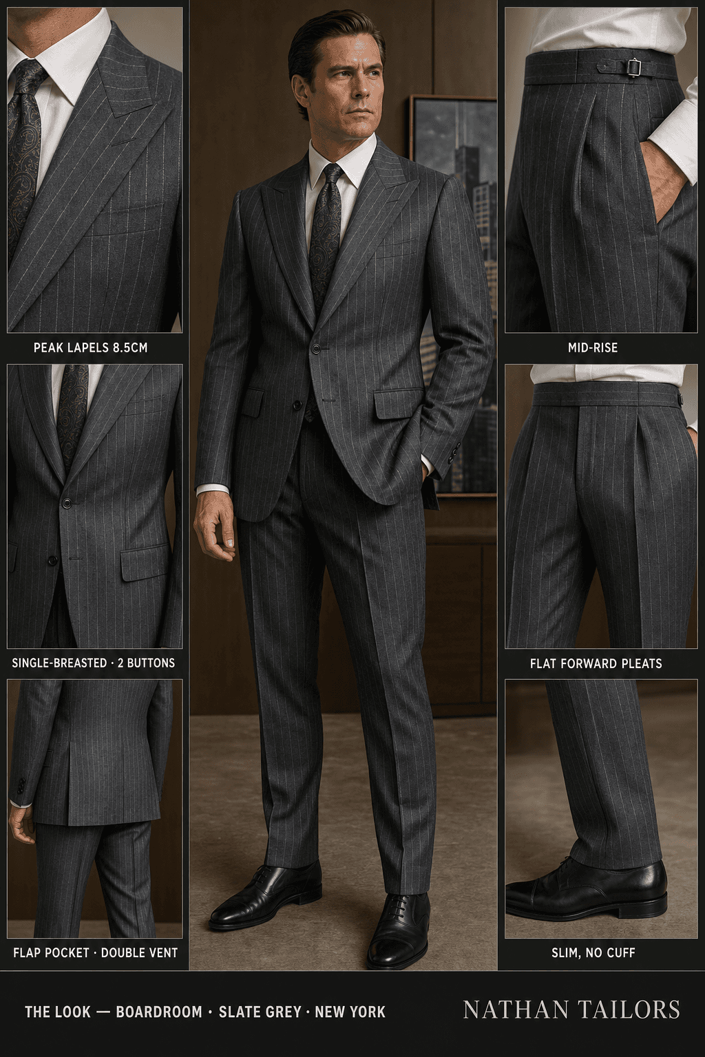 slate grey single-breasted online custom suit — designed at RemoteSuit, made to measure online