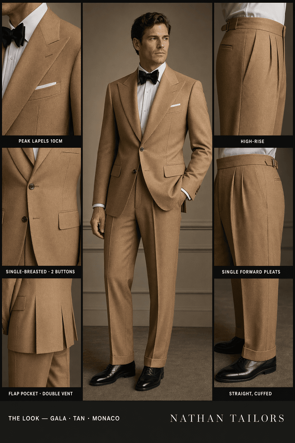 tan single-breasted online custom suit — designed at RemoteSuit, made to measure online